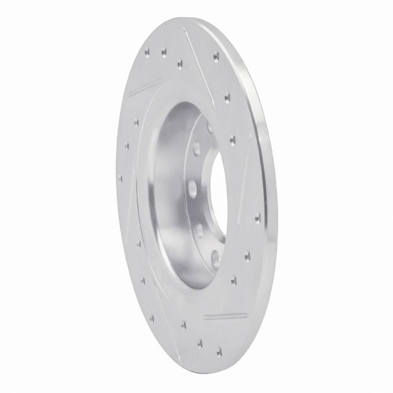 Dodge DART Brake Rotor (1) - Rear Left - R1 Concepts - Drilled & Slotted - Silver - `13-`16